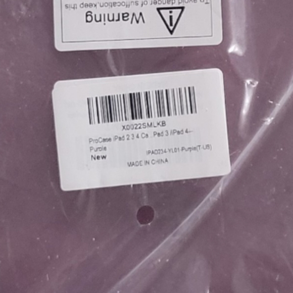 ProCase iPad 2 3 4 Purple Case Plastic Vinyl Trifold Stand - Picture 4 of 6